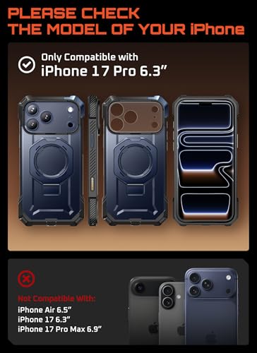 Image of SUPCASE for iPhone 17 Pro Case with Stand & Camera Control Button, Azure
