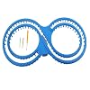 HEALLILY Afghan Loom Knitting Board 8 Shaped Weave Loom Kit with 3pcs Accessories for DIY Wool Hat Sweater (Blue)
