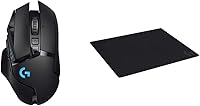 Vista 17 de Logitech G 502 HERO Ratón para juegos con cable de alto rendimiento, sensor HERO 25K, 25,600 DPI, RGB, pesos ajustables, 11 botones, memoria