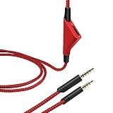 Sqrgreat A10 Ersatz-Audiokabel mit Lautstärkeregler, kompatibel mit Astro A40/A40TR/A10 Gaming-Kopfhörern, geflochtenes Nylon-Kabellänge: 2 m