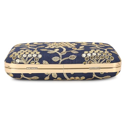 Image of LONGING TO BUY Hand Crafted Designer Box Clutch - Zari Embroidery For Women
