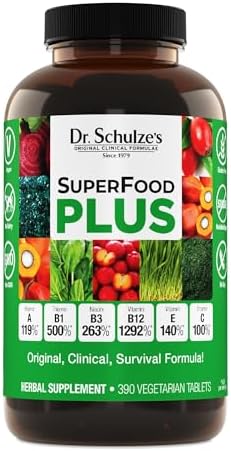 Dr. Schulze's SuperFood Plus - Everyday Superfood Supplement to Support Overall Wellness - Clean, Quality Nutrition - Supports Metabolism & Daily Energy - Gluten-Free & Dairy-Free - 390 Tablets