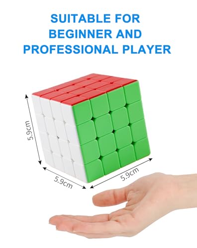 Image of CFMOUR 4x4 Speed Cube - Stickerless Magic Cubes Bundle | Moyu Meilong 4, Fast Turning, Smooth, Vivid Colour, Kids Puzzle Game, Brain Toy for Teens and Adults