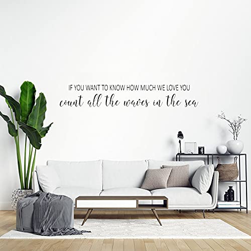 Image of godblessign If You Want to Know How Much We Love You Count All The Waves in The Sea Decal, Wall Decal, Decor for Home Bedroom Kitchen, Removable Vinyl Sticker for Anniversary Holiday Housewarming,28"