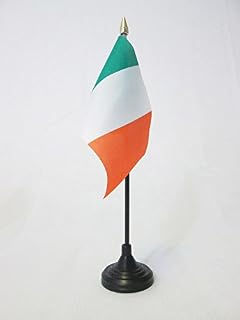 AZ FLAG Ireland Table Flag 4'' x 6'' - Irish Desk Flag 15 x 10 cm - golden spear top