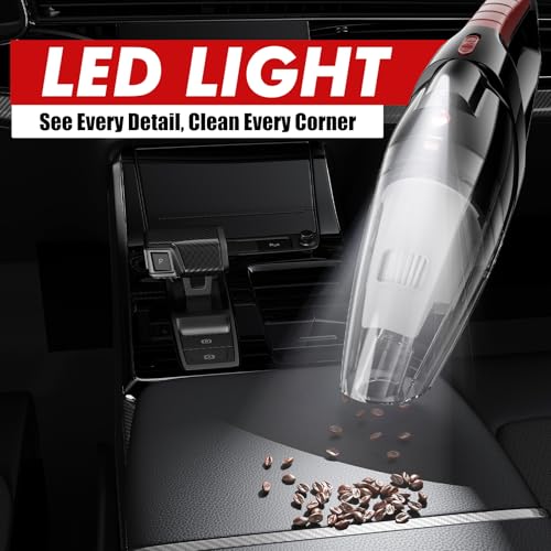 Image of Vacuum Cleaner for Car Use, 9500PA Cordless Vacuum Cleaner for Home Use Wet and Dry, 3 Powered Modes by 6000mAh Battery & 12V DC Car Port & USB Charging, Lightweight, LED Light, HEPA Filter