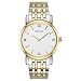 Bulova Men's Two Tone Stainless Steel Silver Tone Dial Diamonds Link Bracelet