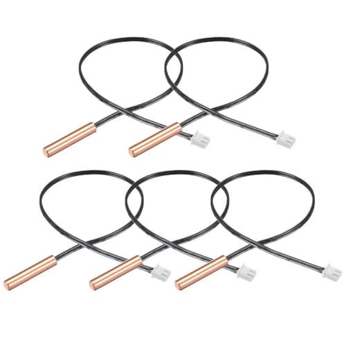 Sensitive Temperature Sensor Kit 5 Pcs Black Durable 40cm /15.7inch 10K NTC Thermistor Probe Fast Temperature Conduction 10K for Air Conditioner
