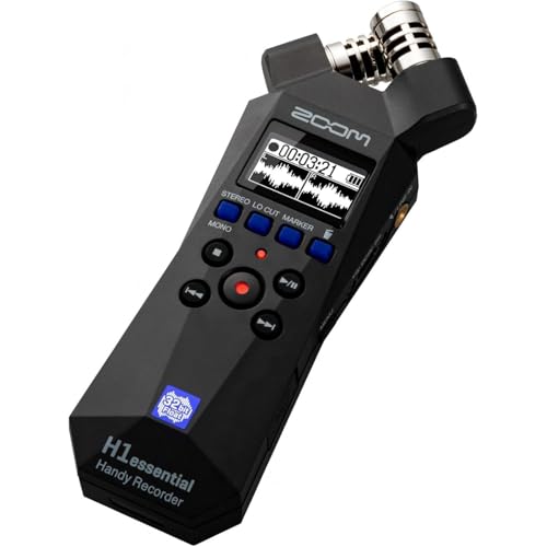 Zoom H1essential Gravador estéreo prático (modelo 2024, série Essential) com flutuador de 32 bits, a