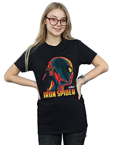 Marvel Women's Avengers Infinity War Iron Spider Character Boyfriend Fit T-Shirt Black Small