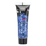 Cologne Collection Chunky Glitzer Gel für Gesicht & Körper 14ml – Dein ultimatives Festival & Karneval Make Up, selbstklebender Body Glitter für Damen & Herren in 7 Farben (Blau)