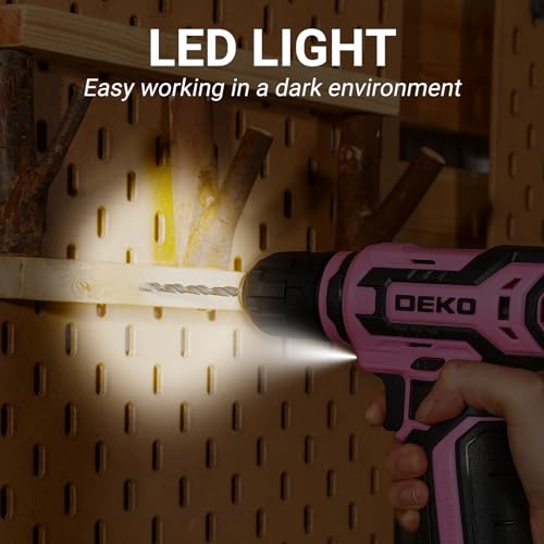 DEKOPRO 12V Pink Power Drill Set