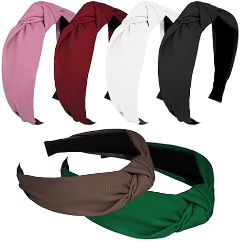 Ondder 6 Pack Top Knot Headbands for Women Cloth Headband Head Bands for Women’s Hair Wide Cute Headbands Knotted Headbands for Women Non Slip Fashion Womens Girls Headbands Hair Accessories Cover