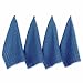 DII Cotton Terry Windowpane Dish Towels, 16 x 26" Set of 4, Machine Washable and Ultra Absorbent Kitchen Bar Towels-Solid Blue