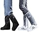 ELUBLU 2 Paare SchuhüBerzieher Wasserdicht, Faltbare Regenschutz Schuhe, Unisex Gamaschen Wasserdicht, Wiederverwendbare üBerschuhe, üBerschuhe Fahrrad Mit Reflektorstreifen(L (EU 40-42) Schwarz/Weiß