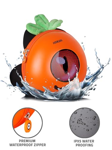 Image of Hookaba GlowBuddy LED Eyes Backpack 13L | Kids Smart Bag with App Control, Programmable Screen & Water Resistant | for School, Picnic, Travel | Mini Digital Daypack for Girls & Boys (Boo Orange)