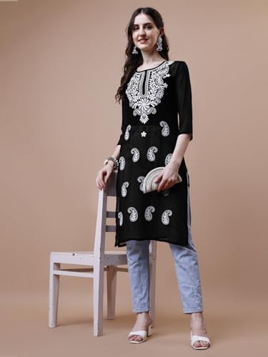 Image of EthnicJunction Women's Georgette Straight Fit Tunic Tunic