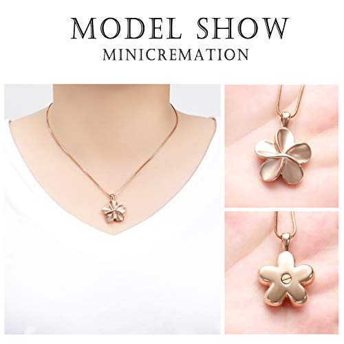 Flower Ashes Neckalce - Cremation Jewelry For Human Ashes Stainless Steel Memorial Keepsake Ashes Locket Holder Urn Pendant For Women/Men #TOP3