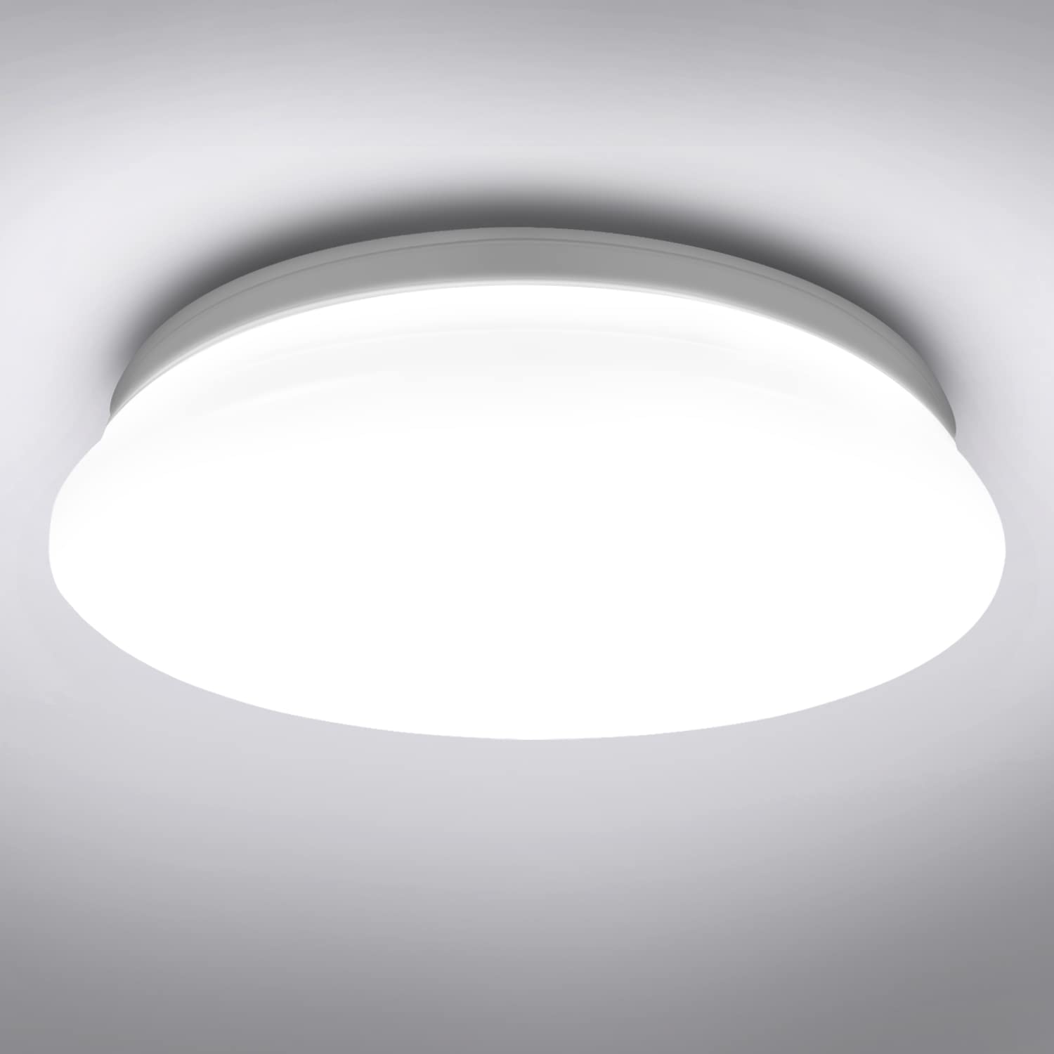 Lepro Plafoniera LED, 12W Lampada da Soffitto, Equivalente a 60W, Lampada da Bagno 5000K Bianco Diurno, φ26cm, Plafoniera da Bagno per Cucina, Corridoio, Ufficio, Balcone, Camera da Letto | Lampada da Bagno Angolo di 115°, CRI 80+, Lampada da Soffitto Pro