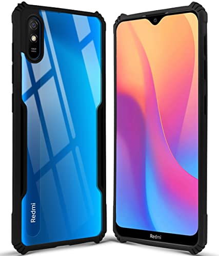Image of Jkobi Hard PC Crystal Bumper Shockproof Back Cover Case for Xiaomi Mi Redmi 9A with Camera Protection (Matte Black)
