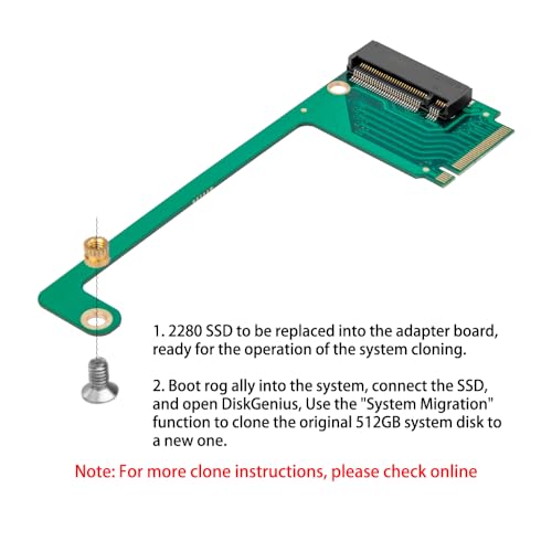 Image of JOYJOM 2230 to 2280 Adapter for ROG Ally SSD - 90 Degree NVME M-Key 5Pin M.2 PCIe 4.0 With Screwdriver