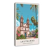 GAPKJGTS Póster en lienzo de Las Palmas Travel Gran Canaria, España, decoración de dormitorio, paisaje, oficina, habitación, regalo, 30 x 45 cm