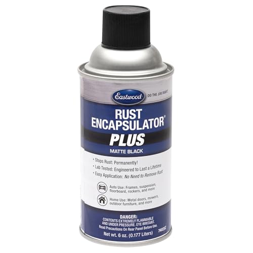 Eastwood Matte Black Rust Encapsulator Plus | Long Lasting Durable Finish 1 Coat Automotive Maximum Rust Protection | Heat Resistance up to 350 Degrees F | 6 oz. Aerosol | 1 Pack