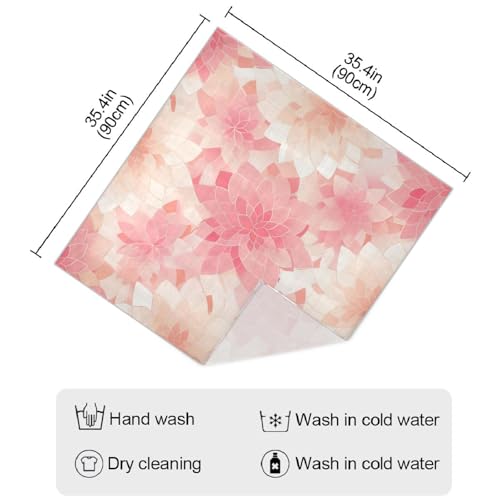 Rosette Floral Pattern Peach Gold square silk scarf essentials shawls for women for christmas 35x35 chales para mujer4