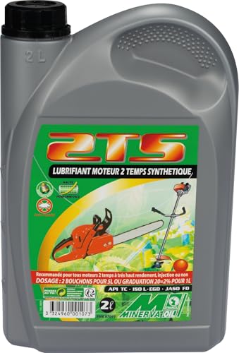 MINERVA OIL HUILE MOTEUR 2 TEMPS MINERVA MOTOCULTURE 2TS SYNTHESE (2L) (100% FRANCE)