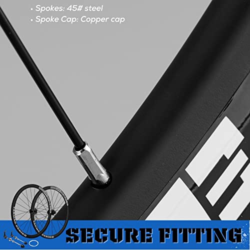 Corki Cycles Tarmac Series Road Bike Wheels 700C 38Mm Depth (Clincher, Qr, Dual Disc Brake, Aluminum Alloy) (700C Front Wheel) #TOP4