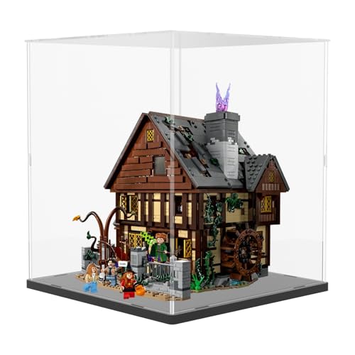 Image of Choowin Acrylic Display Case for Lego Boutique Hotel 10297 for Lego Hocus Pocus 21341 for Modular Buildings Thickened Clear Display Cases for Collectibles Assemble Dustproof Display Box(Black)