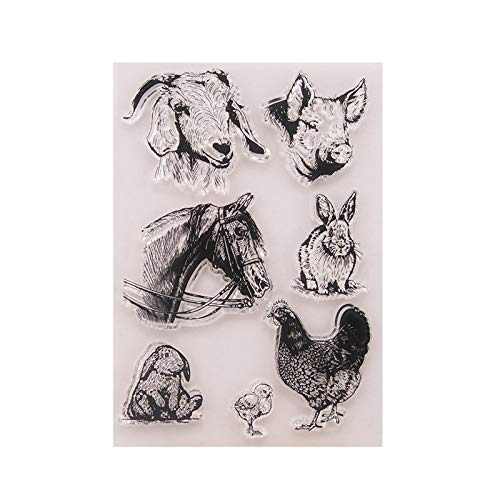 Animal Pig - Sello de goma transparente con diseño de conejo de oveja, álbum de recortes, álbum de fotos y tarjetas decorativas Cover