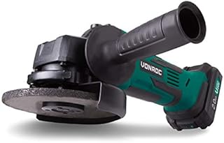 VONROC Akku-Winkelschleifer VPower 20V, 2.0Ah - 115mm - Komplettset mit Akku, Schnellladegerät, Seitengriff und Aufbewahrungstasche