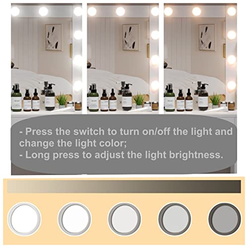 Irontar Makeup Vanity Table With Charging Station And Usb Ports & Power Outlets, Bedroom Vanity Desk With Mirror And Lights For Girls, Women, 10 Led Bulbs And 1 Drawer, White Wdt001We #TOP2