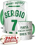 EL DETALLITO Tazas Betis Personalizadas Fútbol Nombre Número Y Dedicatoria Regalo Cumpleaño dia del Padre Original Para Niños Cumpleaños Aficionados De Equipos Apta Microondas Té Café