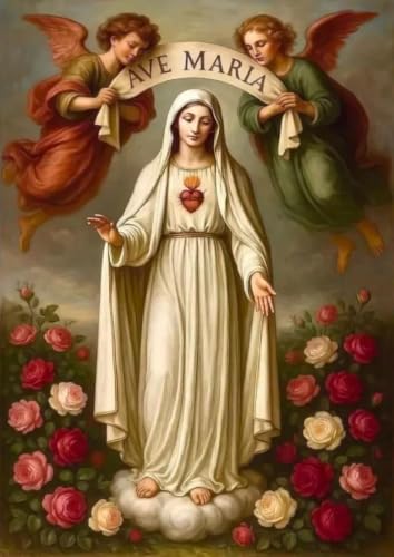 Décoration chrétienne maison tableau Jésus Vierge Marie affiche art catholique toile 60x90