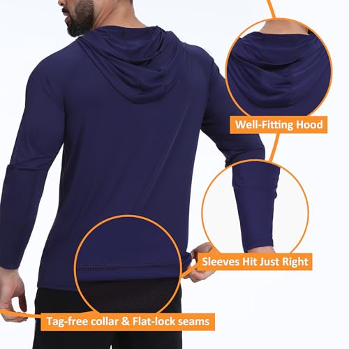 Men's UPF 50+ Fishing Rash Guard Shirt – Quick-Dry UV Long Sleeve Sun Hoodie Swim Shirt for Fishing, Hiking & Yard Work2
