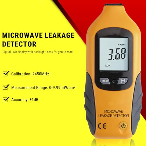 Telituny Strahlung Detektor, HT-M2 Mikrowellen EMF Messgerät, LCD-Display Mikrowellenleckdetektor Strahlungsmessertester, Elektromagnetische EMF Meter Prüfvorrichtung 0-9,99 MW/cm2