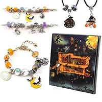 Halloween Treasures Charm Bracelet, Halloween Horror Charm Bracelet DIY Craft Decorations Gift Blind Box (1PCS)