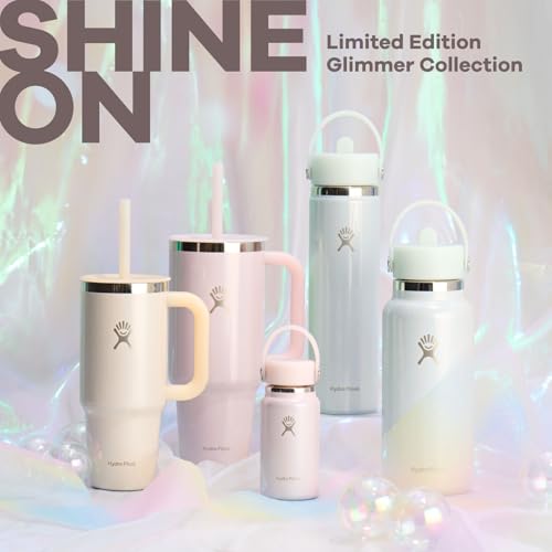 Image of Hydro Flask Micro Bottle - Leak Proof Purse or Pocket Flask - Insulated Mini Water Bottle 6.7 Oz Glimmer Cream