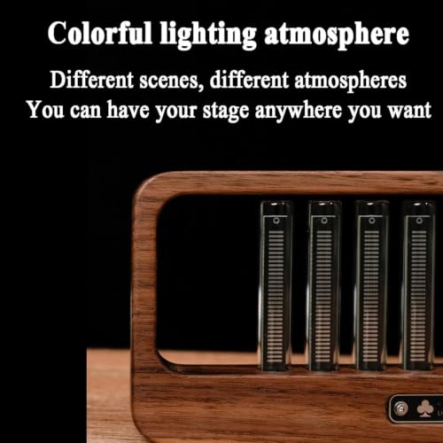 Lámpara de espectro musical RGB para estudio con base de madera 4
