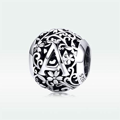 Vinwos Letter A Silver Alphabet Charms Beads For Women 925 Sterling Silver Jewelry Fit Snake Chain Brand Bracelet Necklace #TOP2