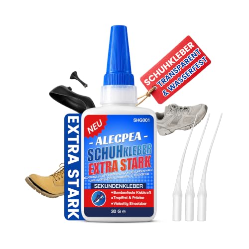 Schuhkleber Extra Stark 30 G Set für Schuhsohlen，Wasserfest...