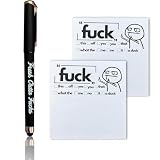 Stocking Fillers Fucks Pad and Pen, Funny Pens and Sticky Notes Set,Funny Desk Accessories for Friends Co-Workers, Funny Gifts Christmas Stocking Fillers for Men Women (1*Pen+2*Note)