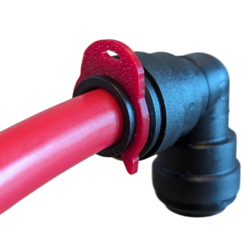Image of Locking Collet Clips for 12mm JG Push Fit Water Fittings, Pack of 10 (Red)