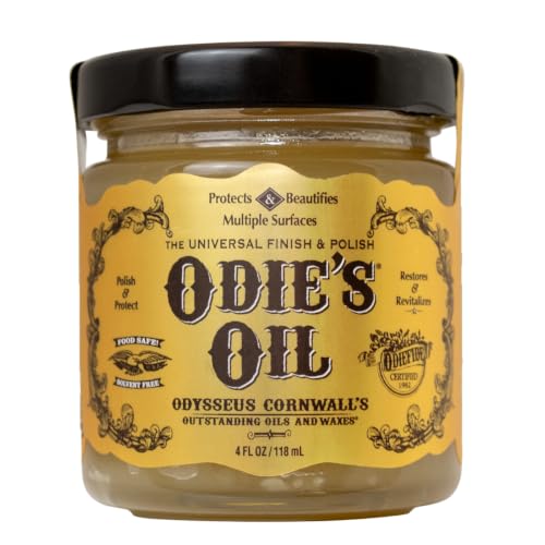 Odie's Oil - Universal Finish for Wood, Leather, Plastic, Vinyl, Metal & More - Discovery Size- 4 oz Jar - Waterproof, Food Safe, Solvent Free Non-Toxic Finish by ODIE'S - Used condition - US$39.50
