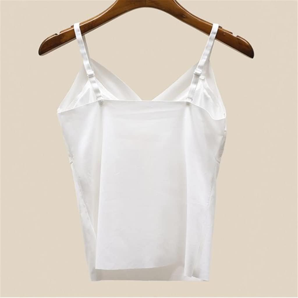 2 Packs with Chest Pads Suspenders Beautiful Back Vest Women's Thin Top Long Underwear