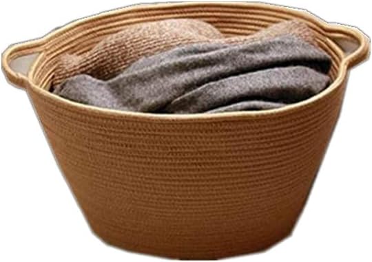 収納バスケット ダーティボックス 衣類かご 収納バスケット 綿糸収納 楕円形 大 破片 デスクトップ ブラウン