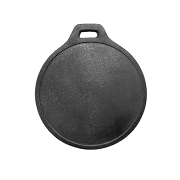 PRAGANIYA TAWA Brand - Cast Iron Dosa Tawa (10 Inch) Black,Pre-Seasoned