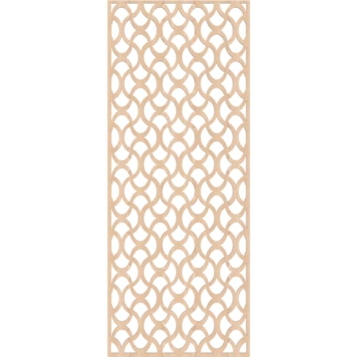 Image of Resort Decorative Pierced Fretwork Wood Wall Panels, 23 3 /8 inchW x 59 3 /8 inchH x 1 /4 inchT, Red Oak